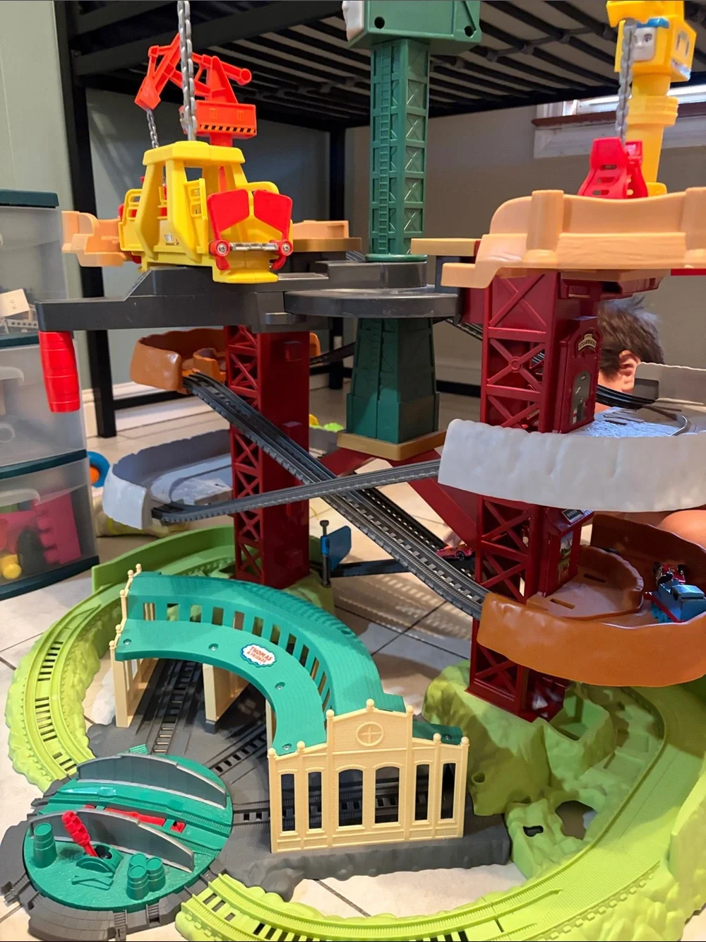 Thomas & Friends Green, Yellow and Orange Multi-Level Crane & Track Playset